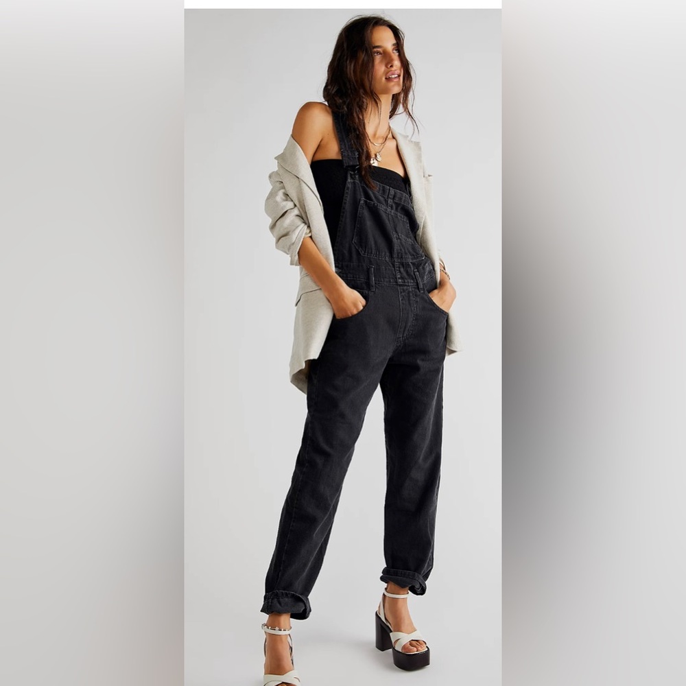 Black Free People We the Free Ziggy Denim Overalls